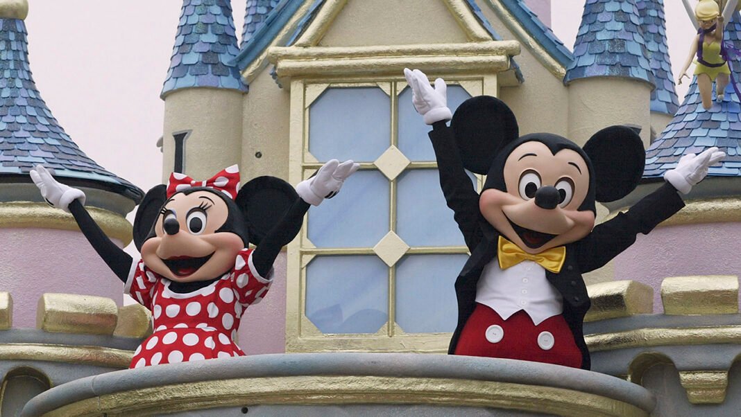 Disney characters Mickey Mouse and Minnie Mouse