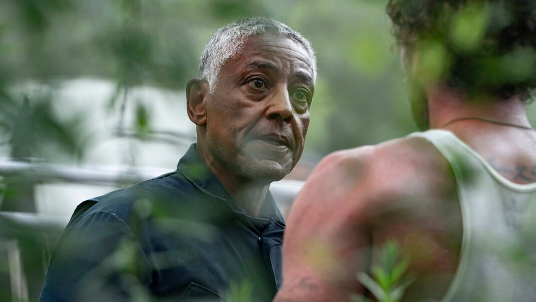 Giancarlo Esposito as Gray Bourgeois and Skeet Ulrich as Colin Broussard in Parish